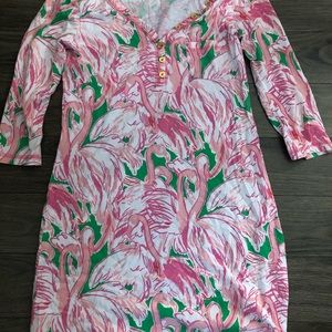 Lilly Pulitzer S pink flamingo dress palmetto